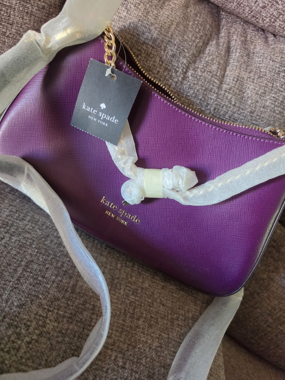 kate spade Purple Crossbody Bag with Gold Hardware